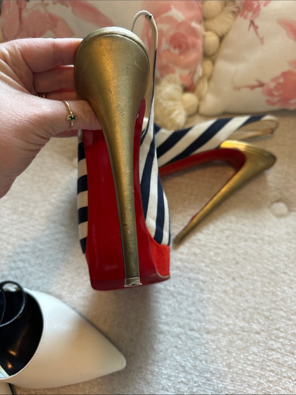 Christian Louboutin peep Toile Rayee - Picture 7 of 11